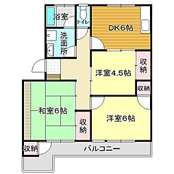 カミノマンション 3DKの間取図画像