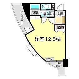 シーサイドパレス ワンルームの間取図画像