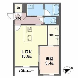 シャーメゾン リラッサIKURA 1LDKの間取図画像