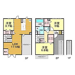 フォルトーナ伊倉 3LDKの間取図画像