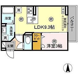 レジデンス健光 1LDKの間取図画像