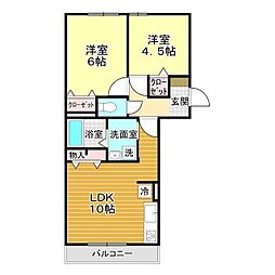 ピースコートプラグレス 2LDKの間取図画像