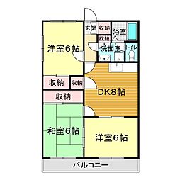 ウエルス長府 3DKの間取図画像