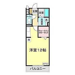 アレイ ワンルームの間取図画像