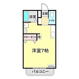 ルーデンス吉見 ワンルームの間取図画像