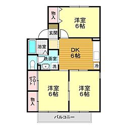 セジュールゆたか 3DKの間取図画像