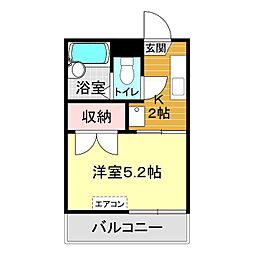 西嶋ハイツ 1Kの間取図画像