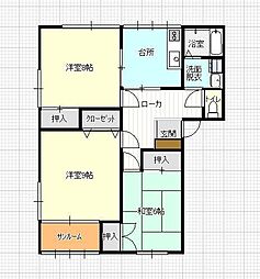 コーポグリーンビュー 3DKの間取図画像