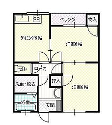 ブルーハイツ 2DKの間取図画像