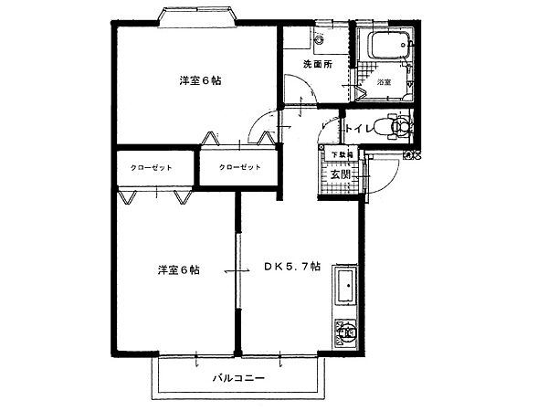 エスポワール本大2号地 ｜香川県観音寺市本大町(賃貸アパート2DK・2階・43.16㎡)の写真 その2