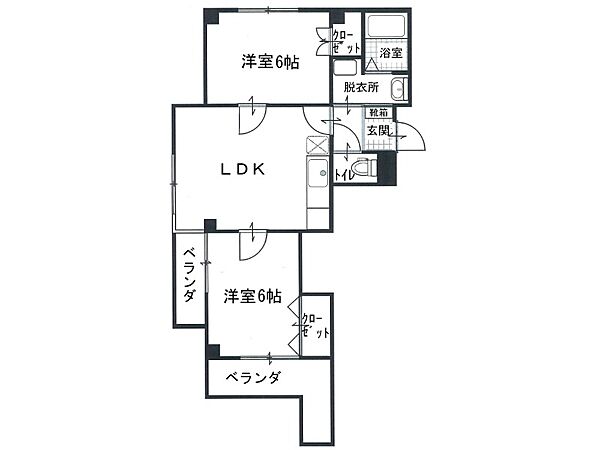 森の木ハイツ ｜香川県観音寺市天神町3丁目(賃貸マンション2LDK・2階・47.06㎡)の写真 その2