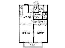 エスポワール柞田6 2Kの間取図画像