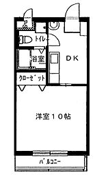 サンガーデン村黒6 1Kの間取図画像
