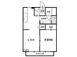 ルナハイツ大橋 1LDKの間取図画像
