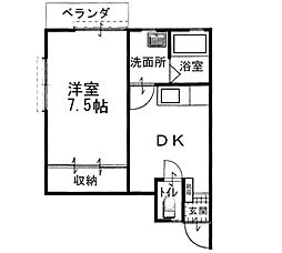 サンガーデン古川 1Kの間取図画像