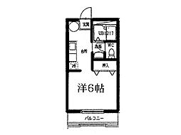 豊浜上林ハイツ 1Kの間取図画像