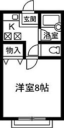 グッディーハイツ 1Kの間取図画像