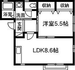 プレミール 1LDKの間取図画像