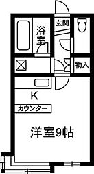 ドミール松本 ワンルームの間取図画像