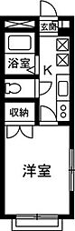 フジハイツ 1Kの間取図画像