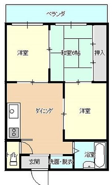 マンション大山 ｜京都府福知山市字堀(賃貸マンション2LDK・5階・58.29㎡)の写真 その2