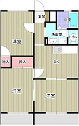 グラン・パレ 2階3DKの間取り