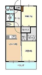 ユーミールグランII 2階2LDKの間取り