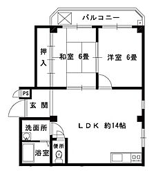 SUNMANSION 2LDKの間取図画像