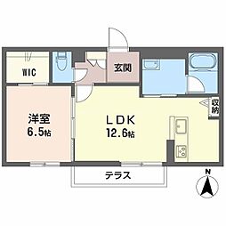 シャーメゾン英和 1LDKの間取図画像