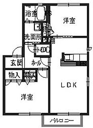 メゾンラッキービレッジ3 2LDKの間取図画像