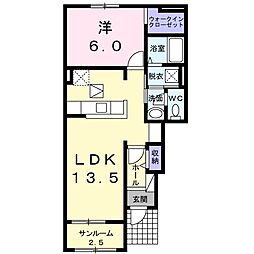 ラウレア1 1LDKの間取図画像