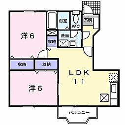 フロレスタ3 2LDKの間取図画像