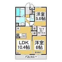 カーサレザン  ｜ 長野県長野市三本柳西2丁目（賃貸アパート2LDK・3階・53.74㎡） その2