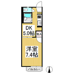 ラプラス和 1階1DKの間取り