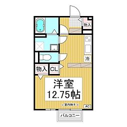 メゾンわかば 2階ワンルームの間取り