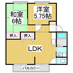 サンライフN 2LDKの間取図画像