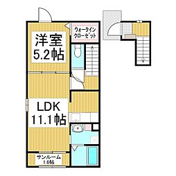 リヴィエール 1LDKの間取図画像