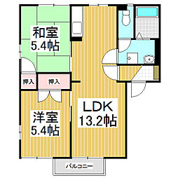 アネックスやしろS 2LDKの間取図画像