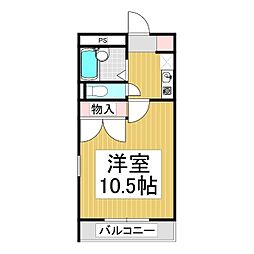 レオパレスアンジャベル 1Kの間取図画像
