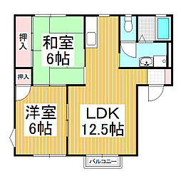 ハイツエコー 2LDKの間取図画像