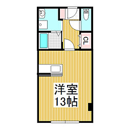 アヴァンティ上山田 ワンルームの間取図画像