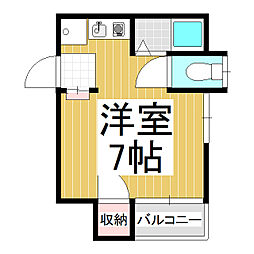 コートハウスK ワンルームの間取図画像