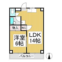 コーポひまわり 1LDKの間取図画像
