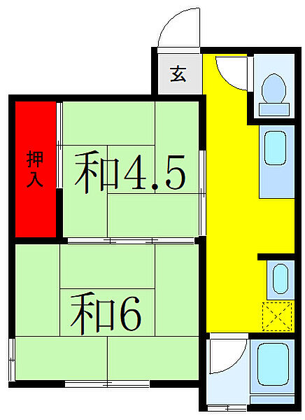 英第2マンション ｜東京都板橋区四葉1丁目(賃貸マンション2K・3階・31.07㎡)の写真 その2