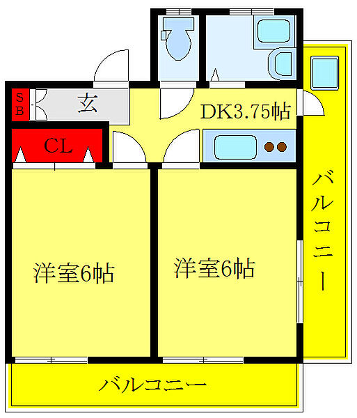 第二ホシノコーポ 502｜東京都北区王子本町1丁目(賃貸マンション2K・5階・35.95㎡)の写真 その2