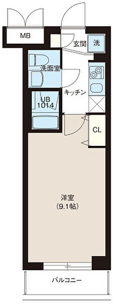 東京都板橋区坂下1丁目(賃貸マンション1K・5階・25.80㎡)の写真 その2