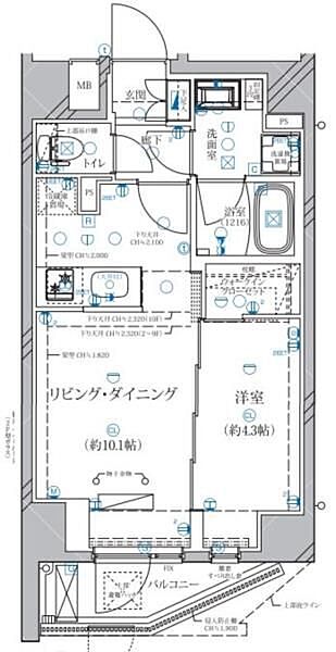 ディアレイシャス赤羽 101｜東京都北区赤羽1丁目(賃貸マンション1LDK・2階・36.80㎡)の写真 その2