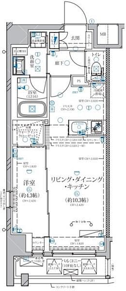 ディアレイシャス赤羽 702｜東京都北区赤羽1丁目(賃貸マンション1LDK・7階・36.80㎡)の写真 その2