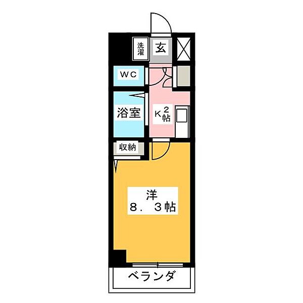 Ｈ.Ｏ.Ｍ.Ｅ.Ｓ.伊勢山 ｜愛知県名古屋市中区伊勢山２丁目(賃貸マンション1K・3階・24.92㎡)の写真 その2