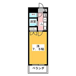 シェリーメゾン 8階1Kの間取り